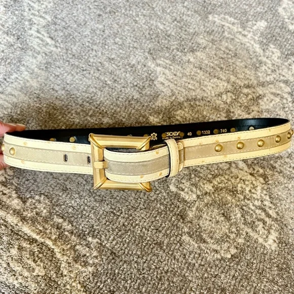 Escada | Accessories | Escada Beige Ostrich Belt | Poshmark display picture 3